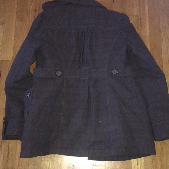 AERO Brown/Black Plaid, 3-button Trench coat EUC - Picture 5 of 5